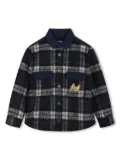Kenzo Kids logo patch checkered overshirt - Blue