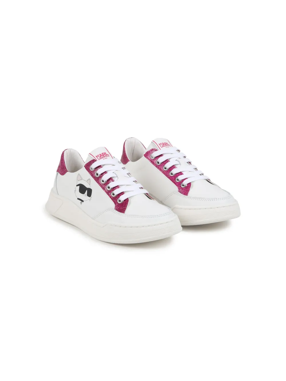 Karl Lagerfeld Kids Leren sneakers Wit