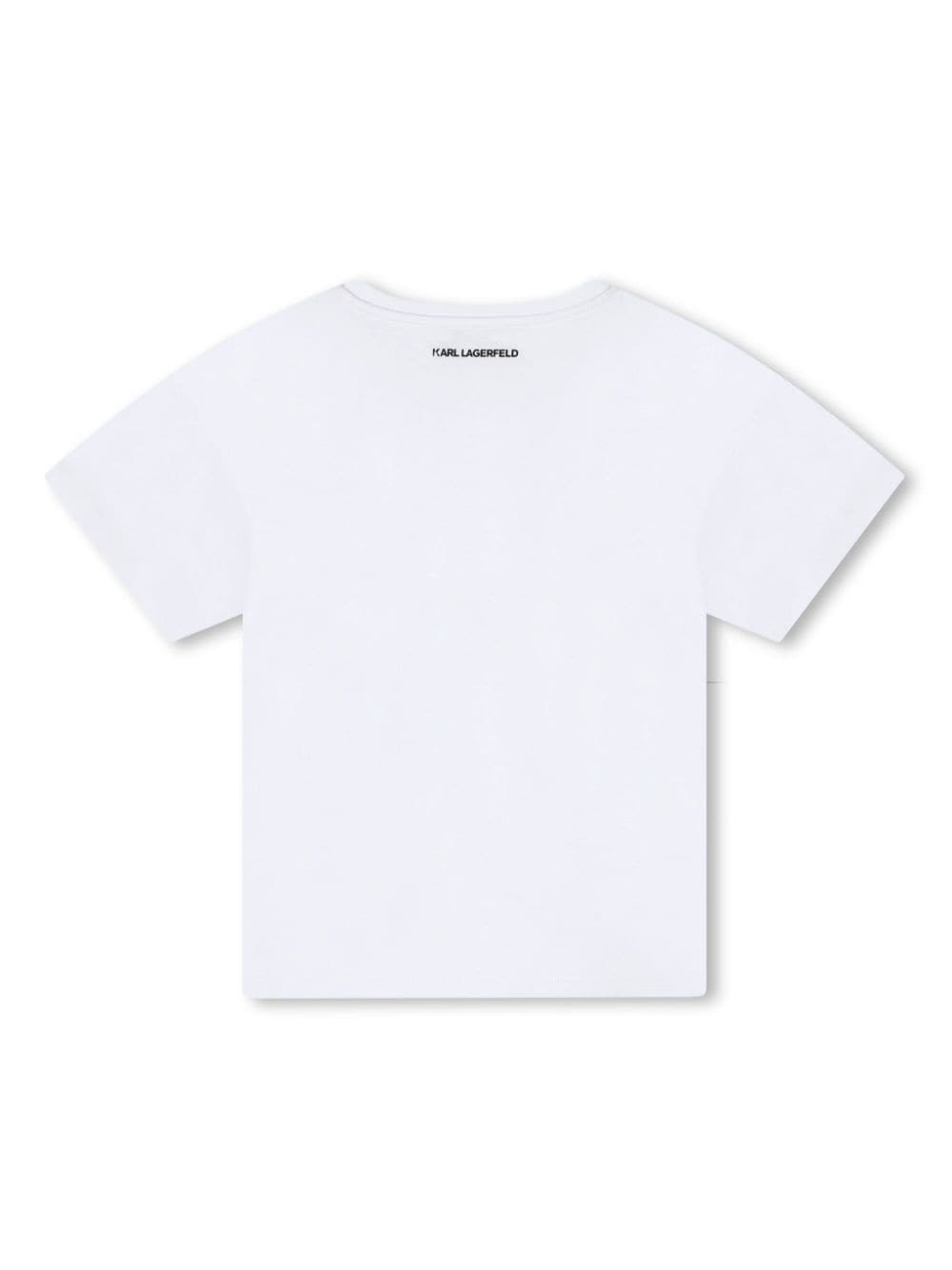 Karl Lagerfeld Kids Signature katoenen T-shirt - Wit