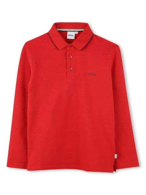 BOSS Kidswear playera tipo polo manga larga