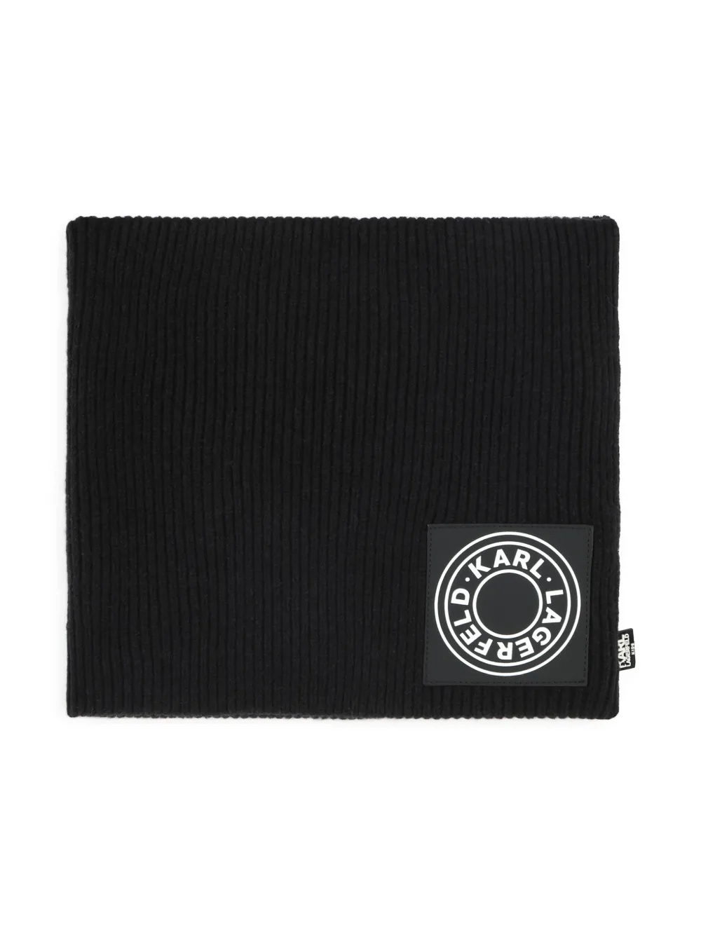 Karl Lagerfeld Kids Muts en sjaal met logopatch Zwart