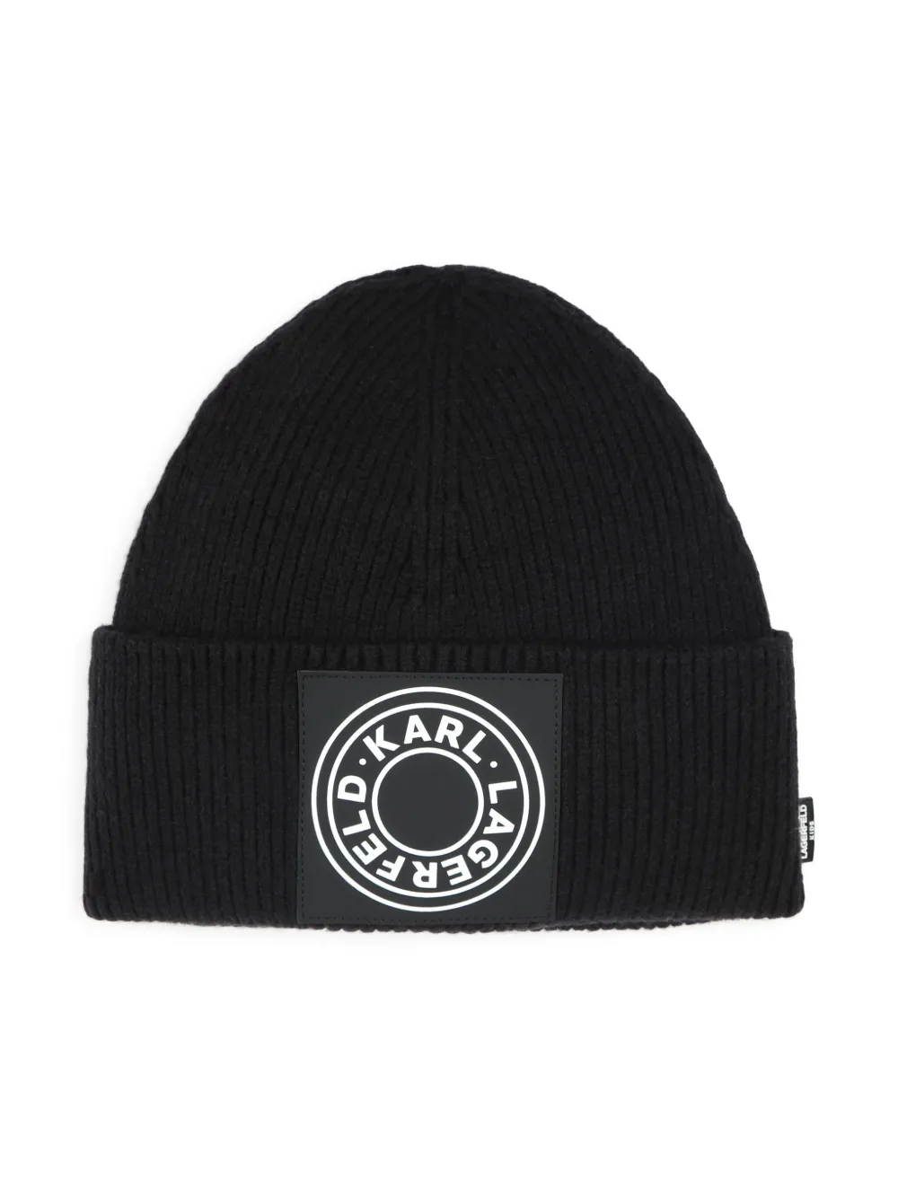Karl Lagerfeld Kids Muts en sjaal met logopatch Zwart