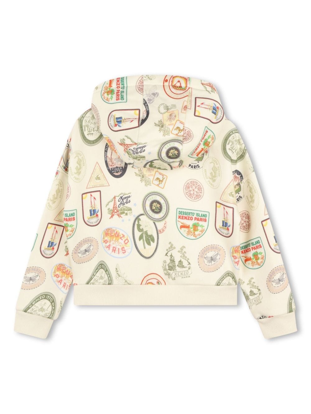 Kenzo Kids Hoodie met print - Beige