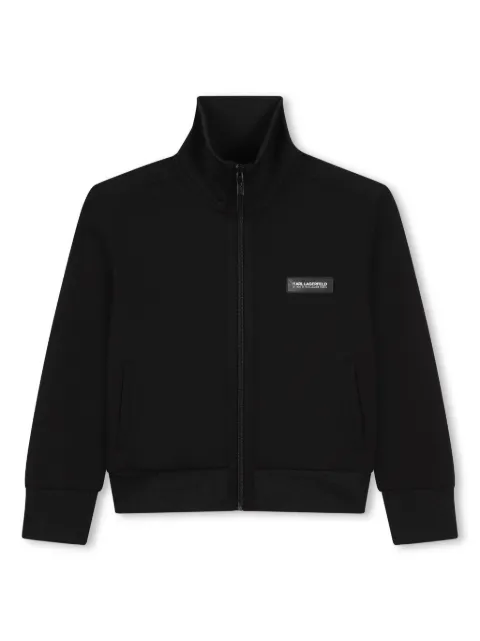 Karl Lagerfeld Kids logo-patch high-neck cardigan