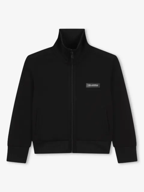 Karl Lagerfeld Kids logo-patch high-neck cardigan