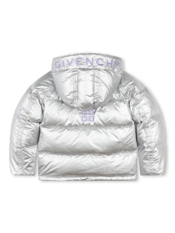 Givenchy Kids embroidered logo Puffer Jacket Silver FARFETCH CA