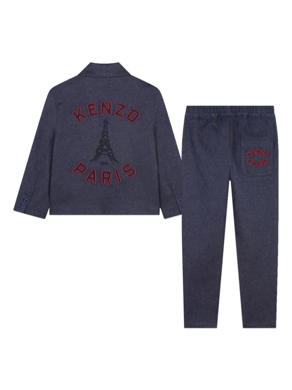 Kenzo Kids Top en broek met logopatch - Blauw