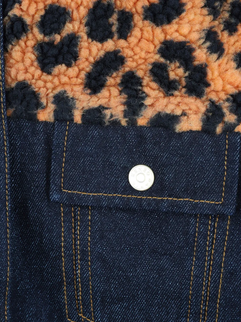 Kenzo Kids Spijkerjack met luipaardprint Blauw