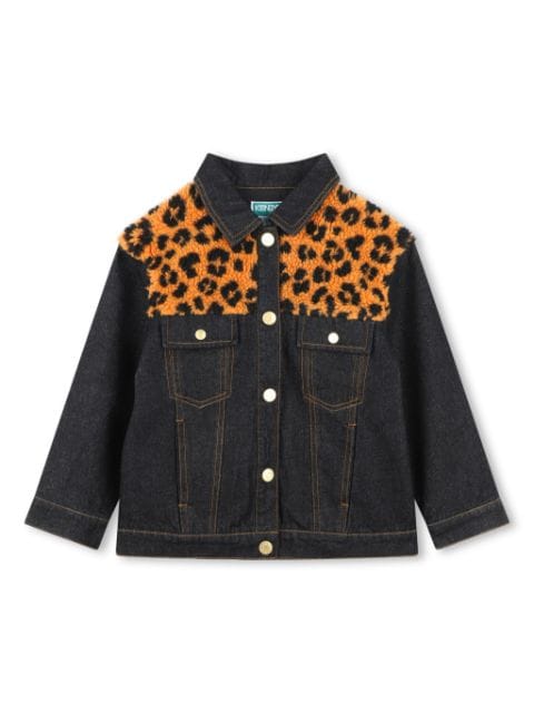 Kenzo Kids leopard-print denim jacket