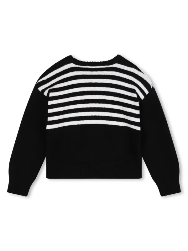 Givenchy Kids 4G applique Striped Jumper Black FARFETCH AO