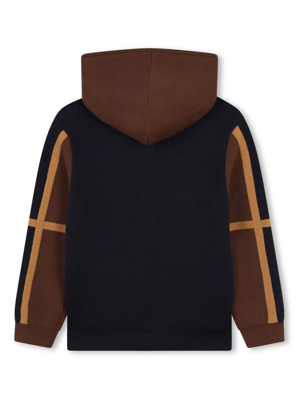 Shop Chloé Colour-block Hooded Cardigan In Black