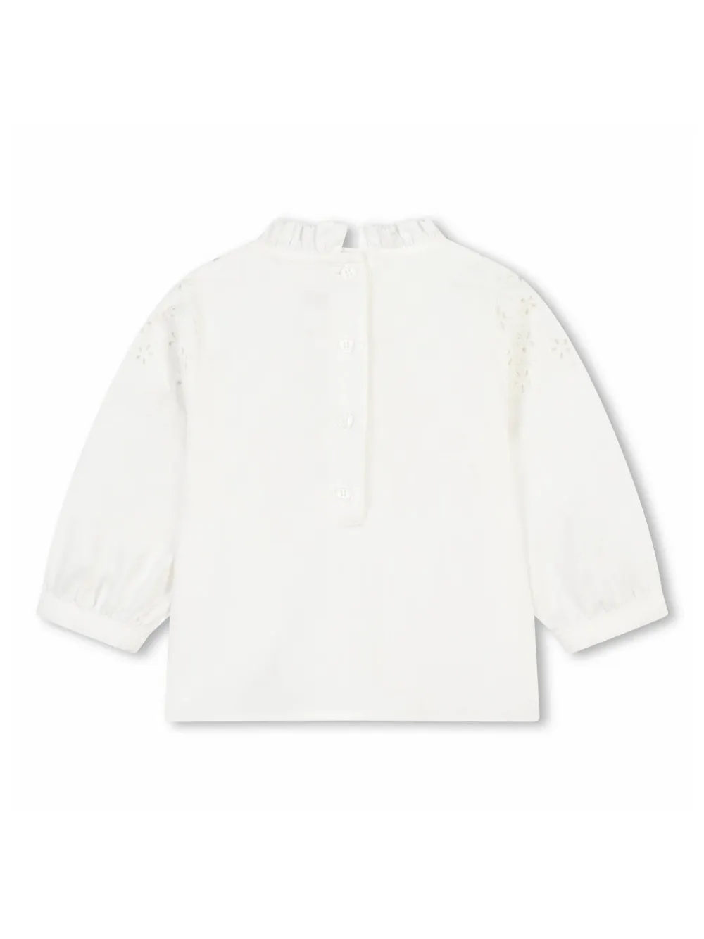 Chloé Kids Sweater met ruchekraag van biologisch katoen Wit