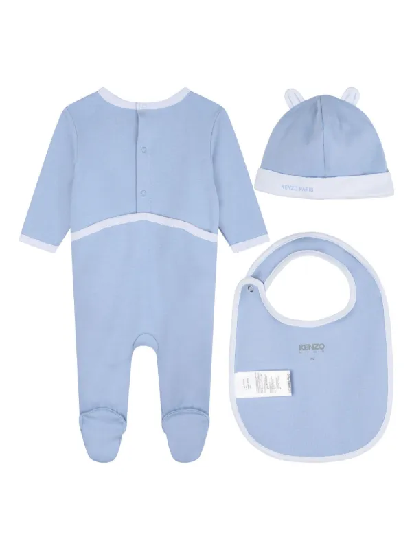 Kenzo Kids Set Neonato Elephant Con Ricamo Blu FARFETCH IT