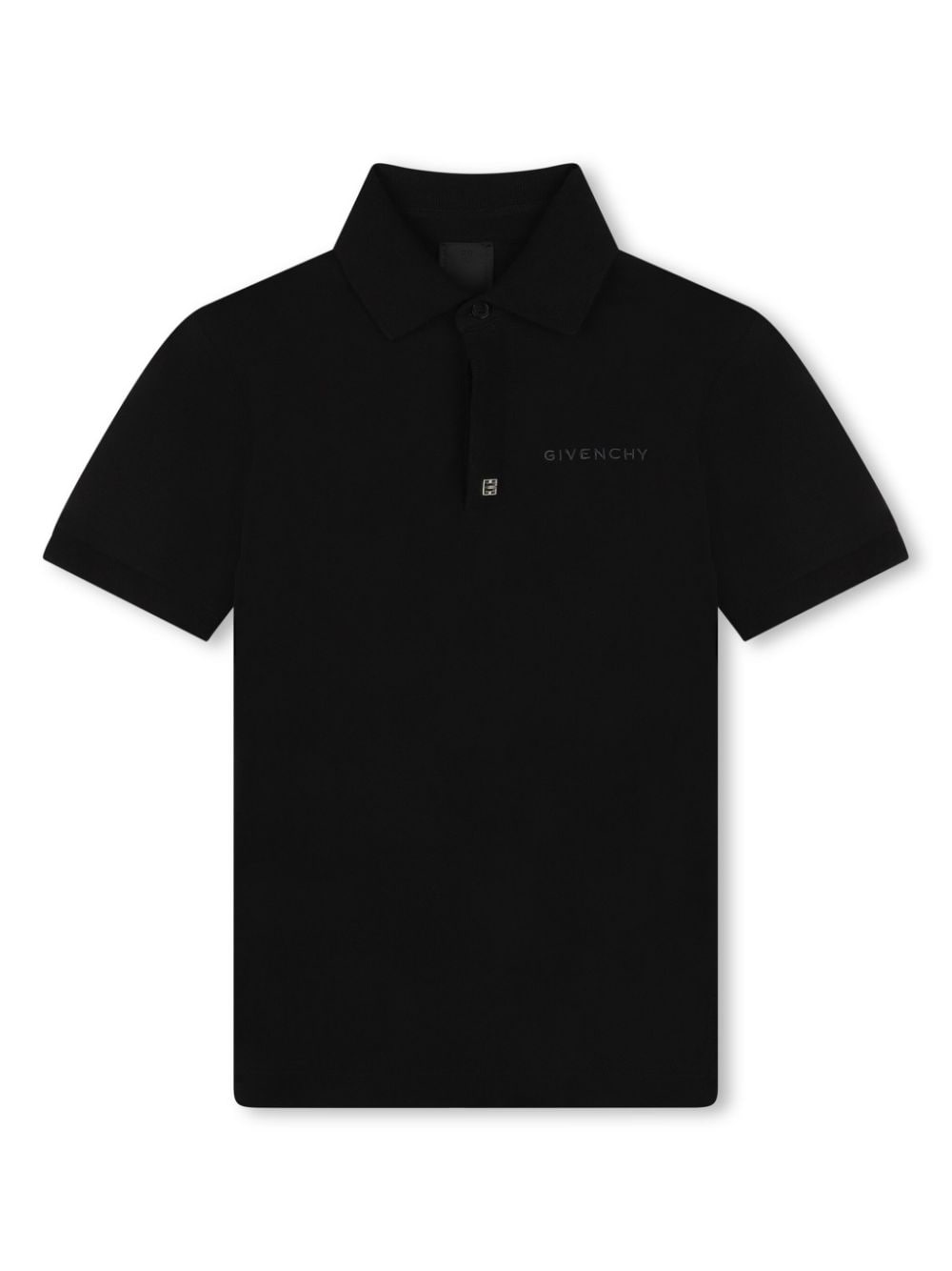 Givenchy Kids' Logo-embroidered Polo Shirt In Black
