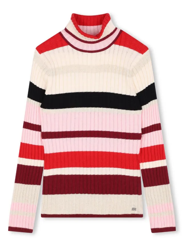 SONIA RYKIEL ENFANT 条纹罗纹针织毛衣| 红色| FARFETCH CN