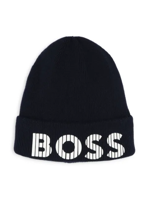 BOSS Kidswear gorro con logo estampado