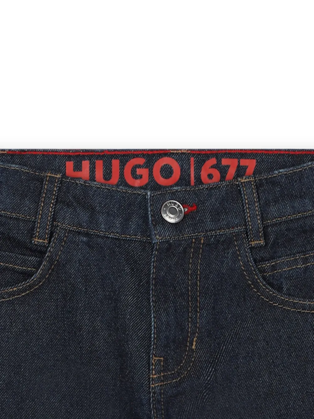 HUGO KIDS Katoenen straight jeans Blauw