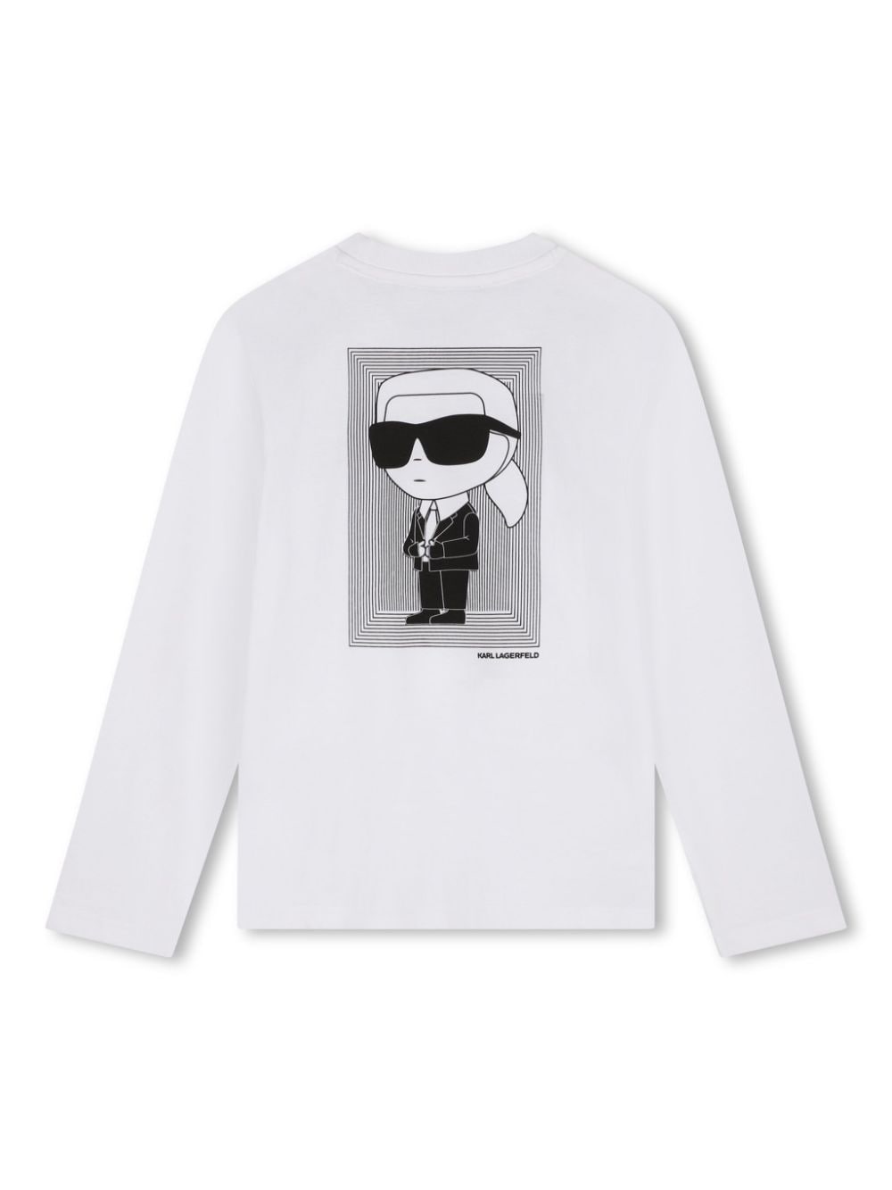 Shop Karl Lagerfeld Graphic-print Cotton Long-sleeve T-shirt In White