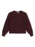 Chloé Kids long-sleeve cable-knit jumper - Red