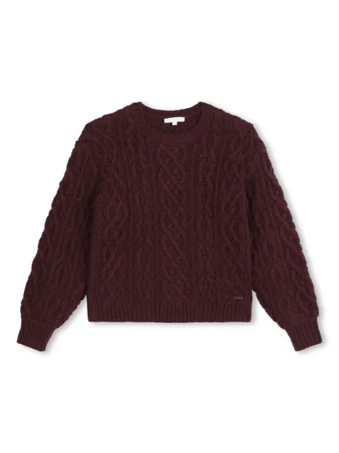 Chloé Kids كنزة بأكمام طويلة وحياكة الضفيرة