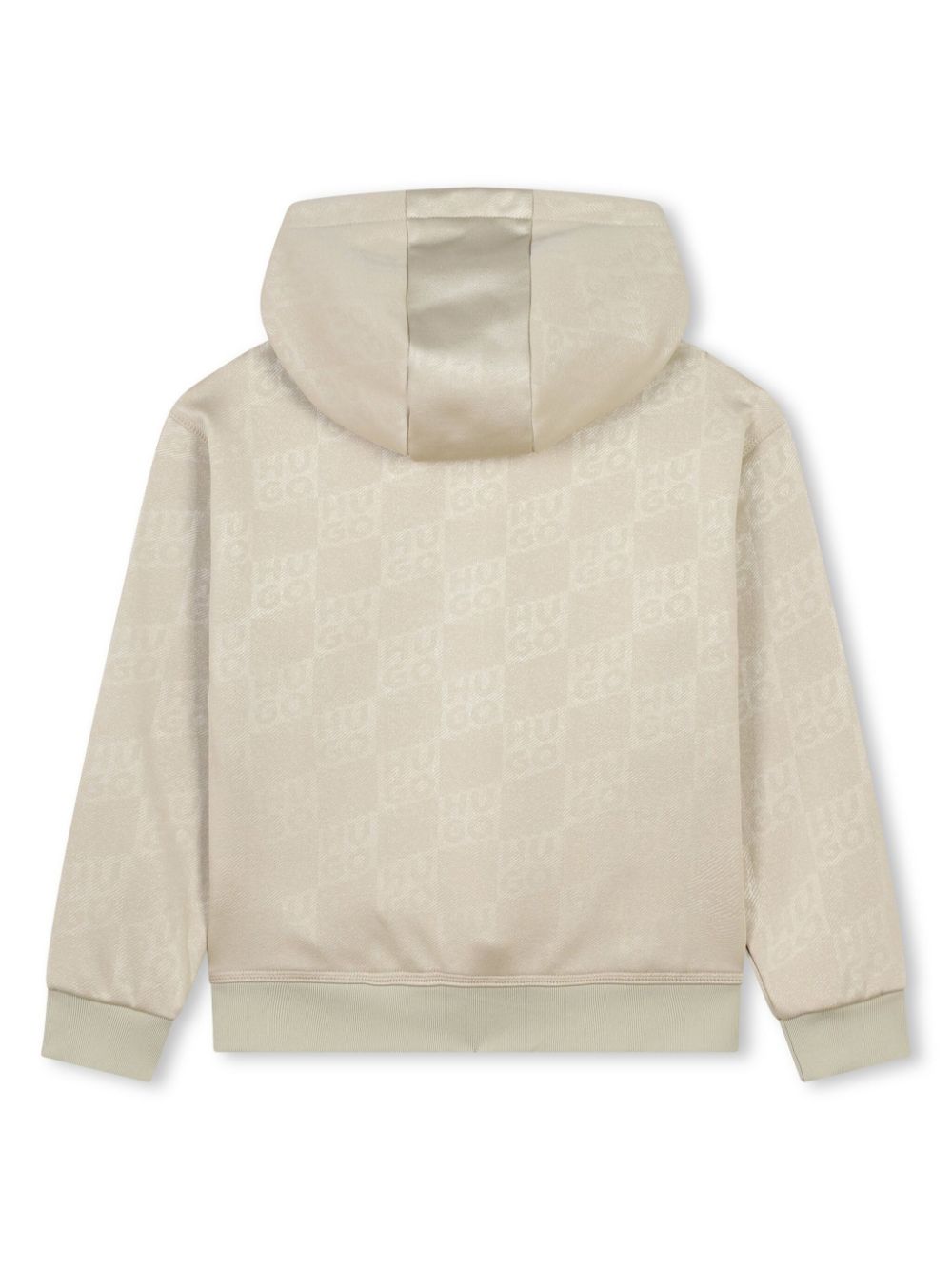 HUGO KIDS Hoodie met monogram-print - Beige