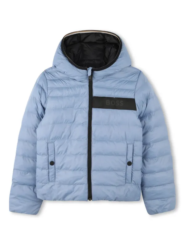 BOSS Kidswear Reversible Puffer Jacket Grey FARFETCH PH