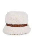 Chloé Kids faux-shearling bucket hat - White