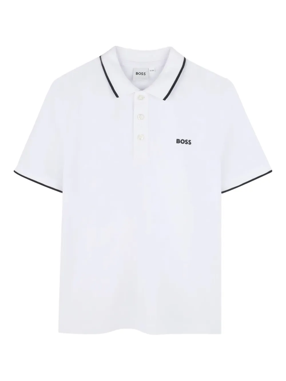 Bosswear Boss Kidswear Kids' Tipped Cotton Piqué Polo In White