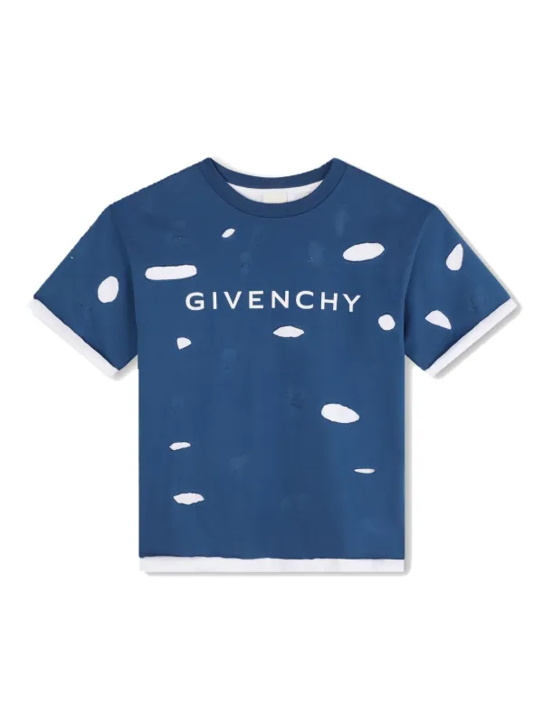 Givenchy Kids cut-out Cotton T-shirt Blue FARFETCH IN