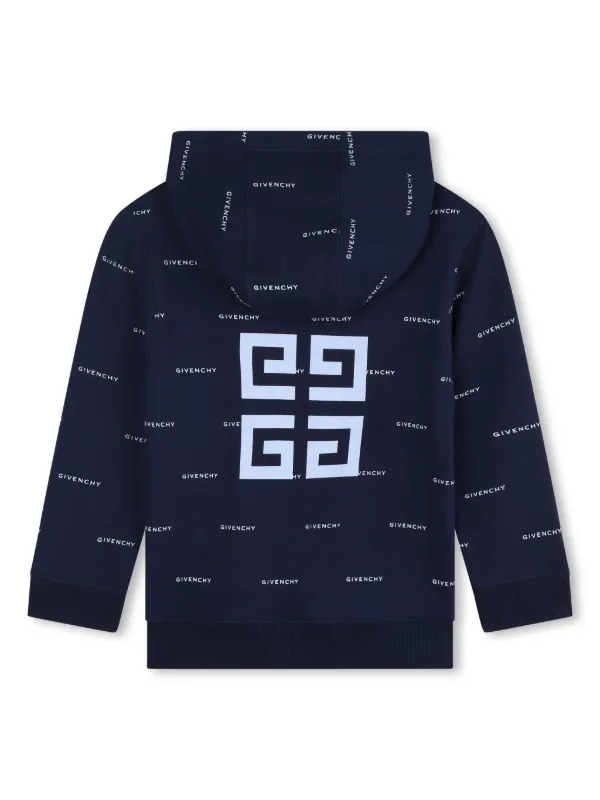 Givenchy Kids 4G print Drawstring Hoodie Blue FARFETCH PT