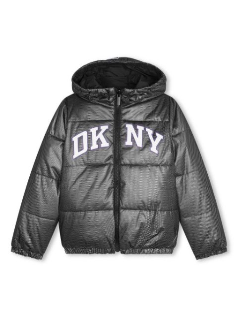 Dkny Kids logo-print reversible puffer jacket