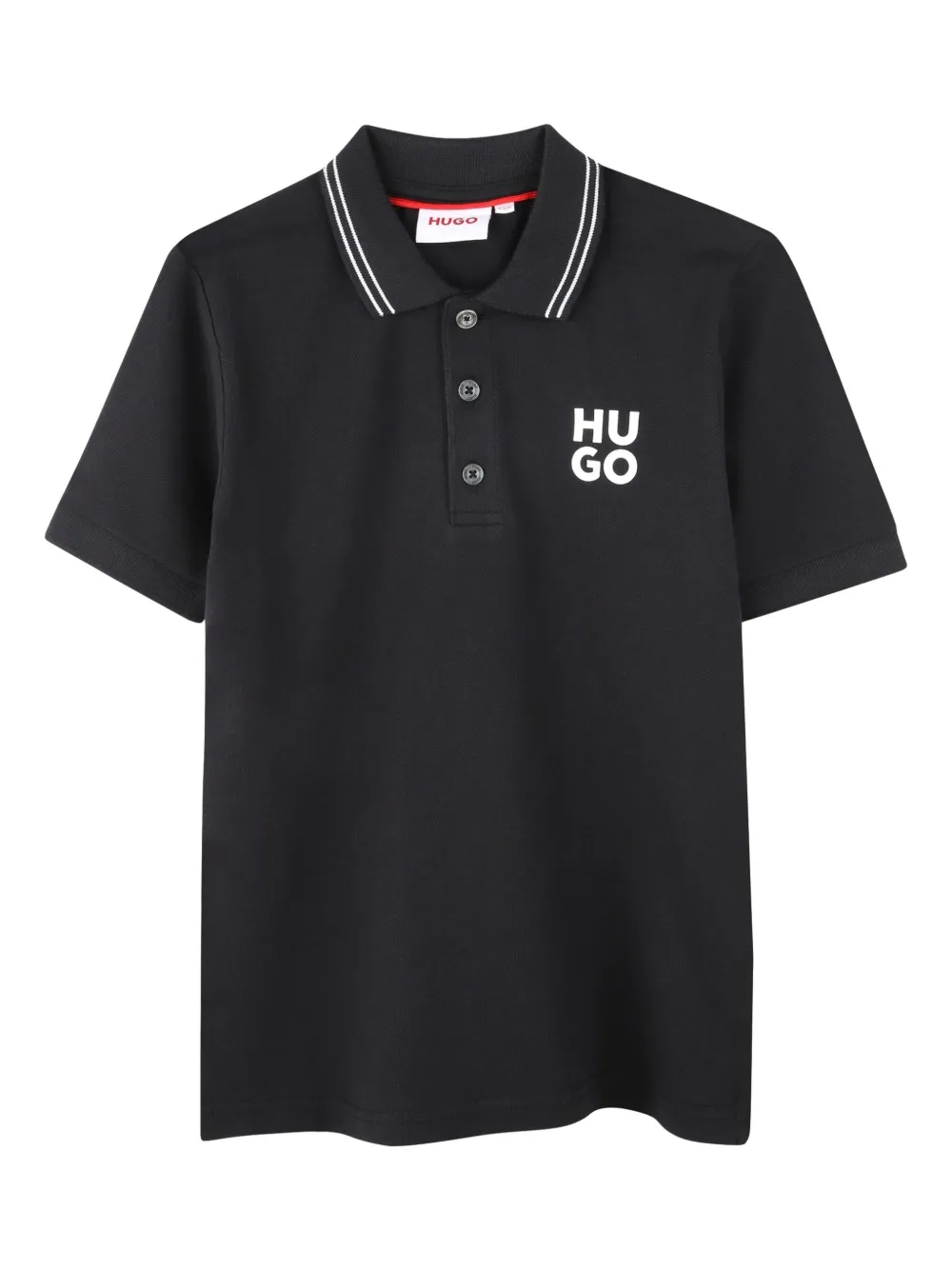 HUGO KIDS Poloshirt met logoprint Zwart