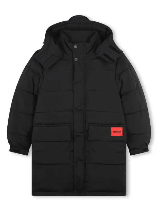 Boys black padded coat best sale