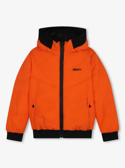 Dkny Kids chamarra capitonada con diseño reversible