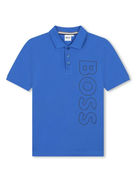 BOSS Kidswear logo-print piqué-weave polo shirt