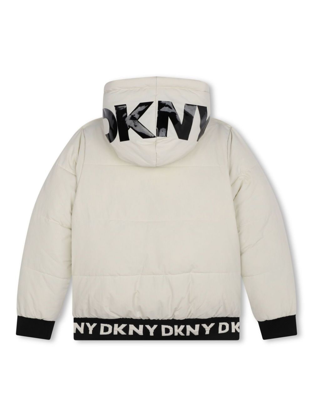 Dkny Kids logo-print reversible puffer jacket - Blauw