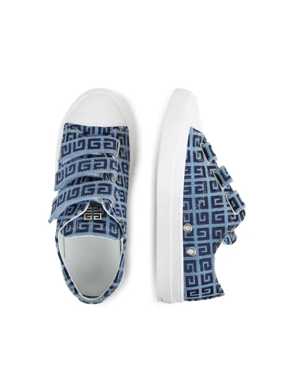 Givenchy Kids 4G print Denim Sneakers Blue FARFETCH BH