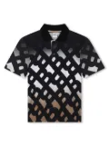 BOSS Kidswear monogram-print piqué-weave polo shirt - Black