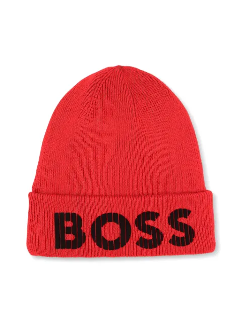 BOSS Kidswear gorro con logo estampado