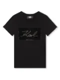Karl Lagerfeld Kids sequin-embellished crew-neck T-shirt - Black