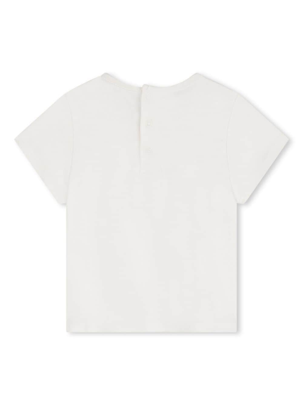 Shop Chloé Embroidered-logo Cotton T-shirt In White