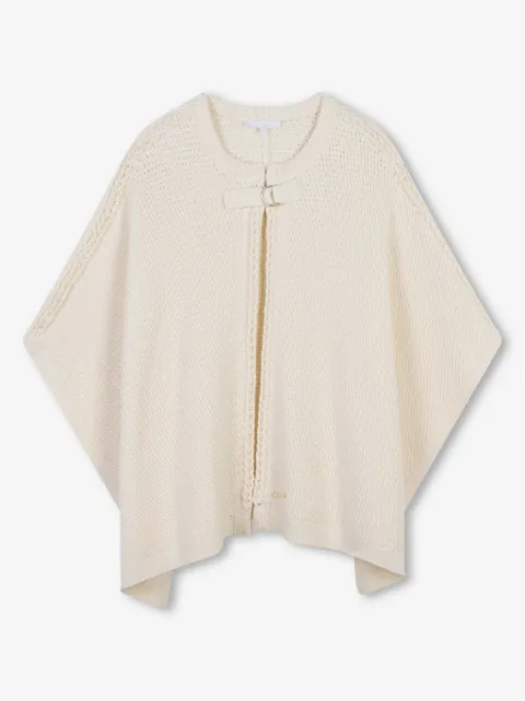 Chloé Kids logo-plaque knitted cape