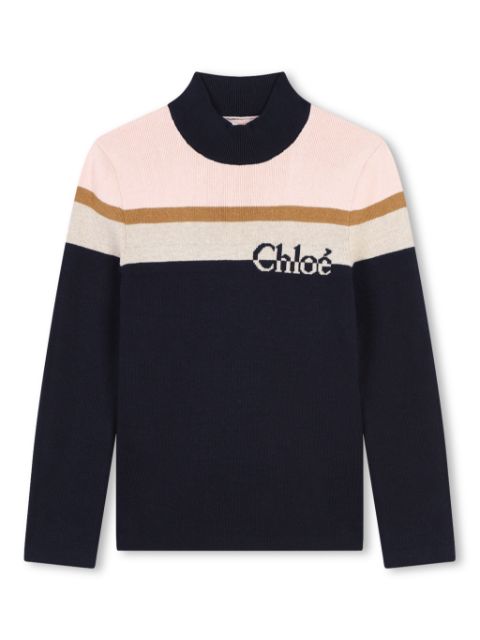 Chloé Kids roll-neck knitted jumper