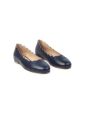 Chloé Kids scalloped ballerina leather shoes - Blue