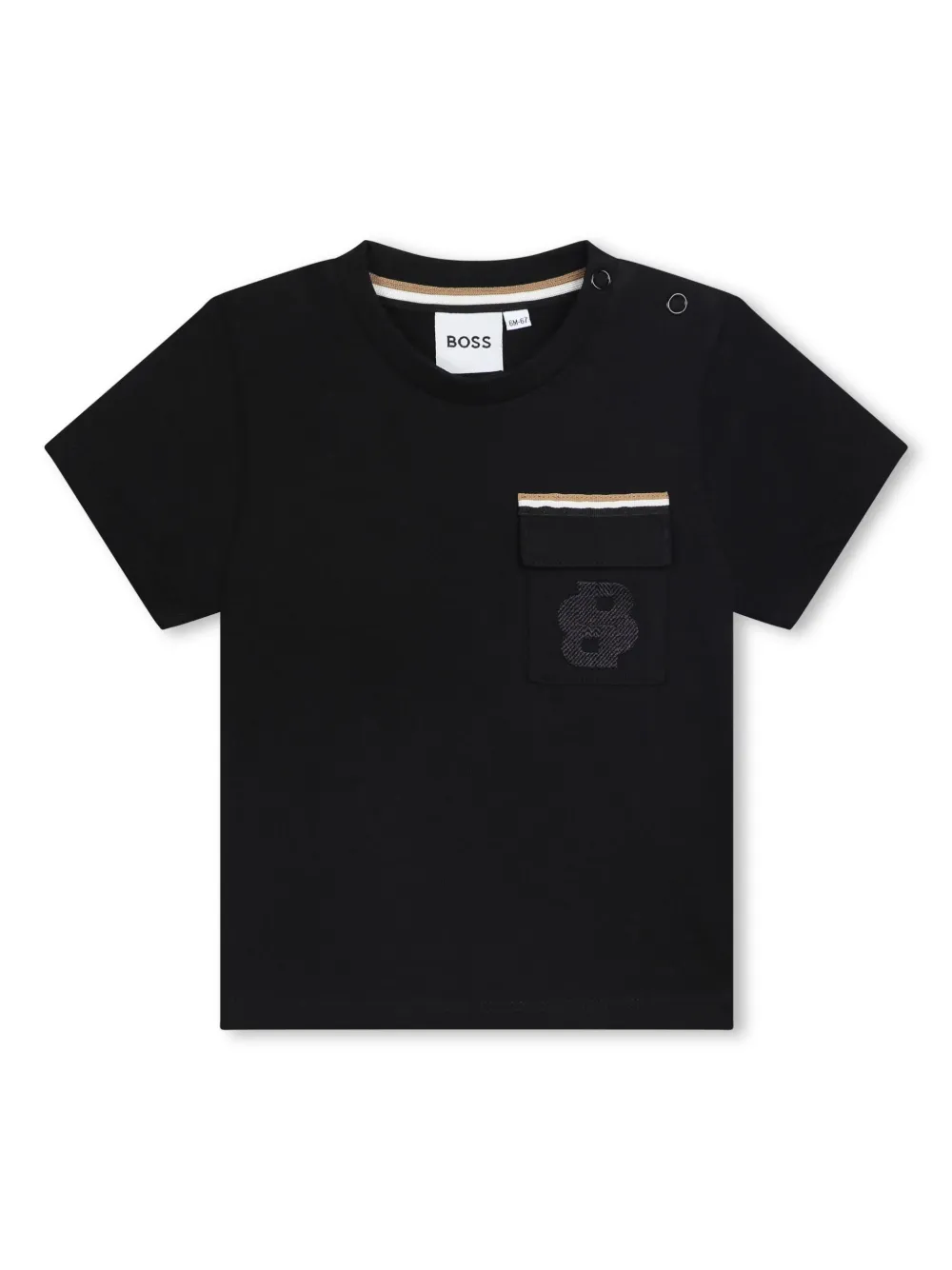 BOSS Kidswear T-shirt met geborduurd logo Zwart