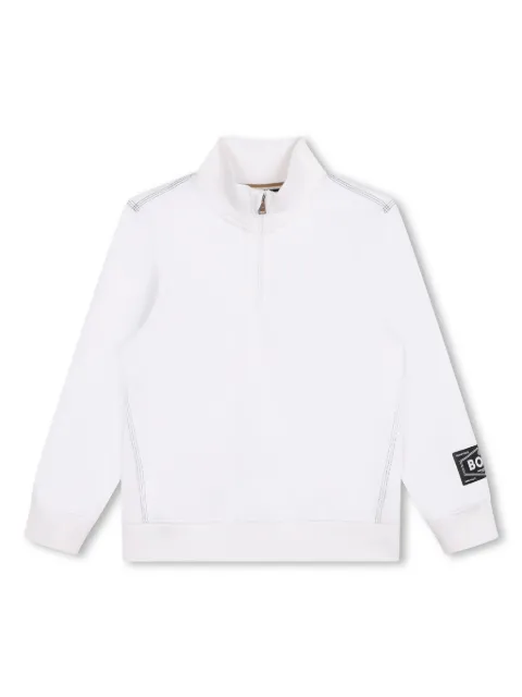 BOSS Kidswear logo print  half-zip sweatshirt