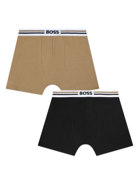 BOSS Kidswear logo-print cotton-blend boxers (set of two)