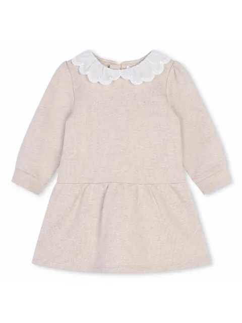 Chloé Kids contrast-collar organic cotton dress