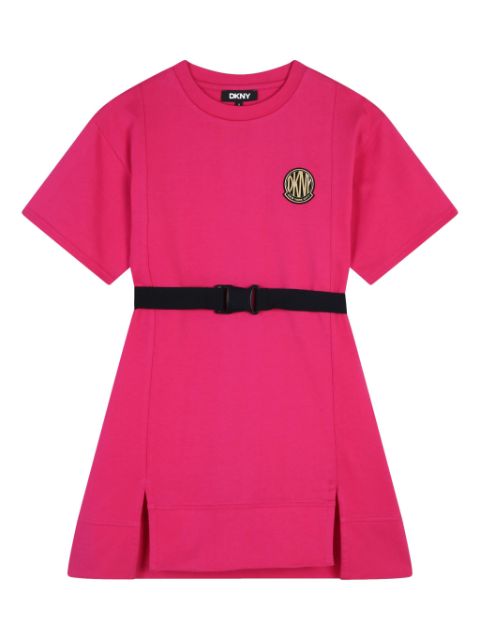 Dkny Kids logo-patch cotton dress