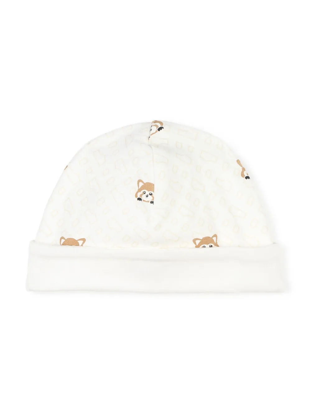 BOSS Kidswear Red Panda romper muts en slabbetje Wit